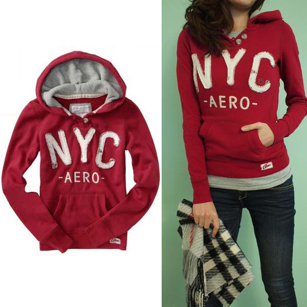 美國品牌 AEROPOSTALE 女生款長袖厚棉連帽帽Ｔ